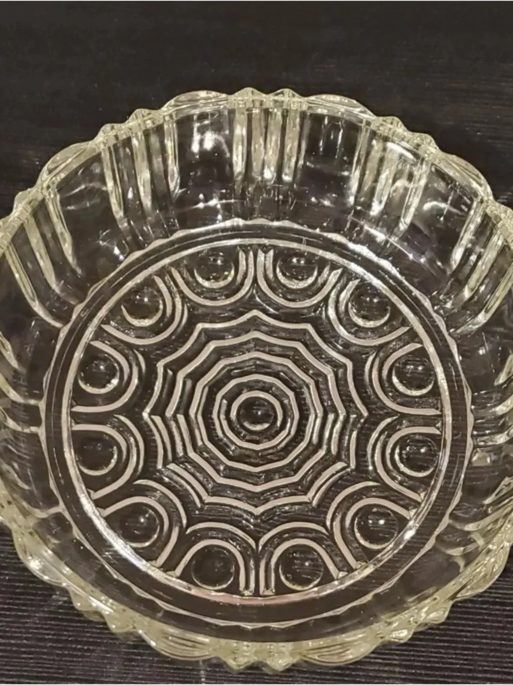 Vintage Anchor Hocking Clear Pressed Glass Covered Candy Dish with Lid